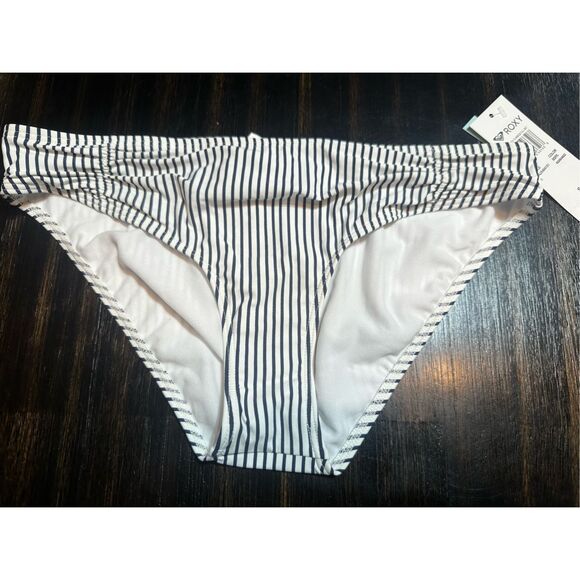 Roxy NWT size S beach classics navy/stripe full bikini bottoms - swim - Picture 2 of 7